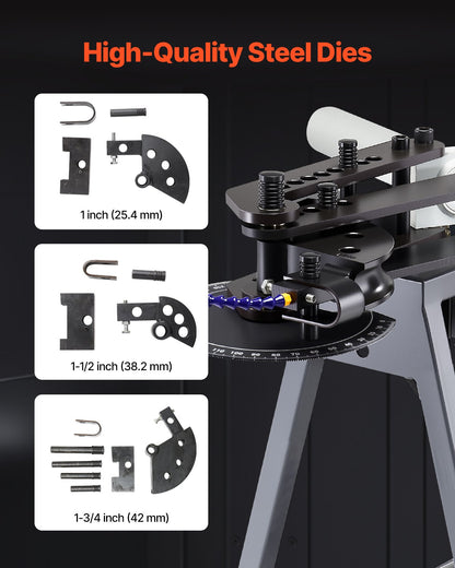 Electric pipe bending machine 750W pipe bender with 6L hydraulic cylinder