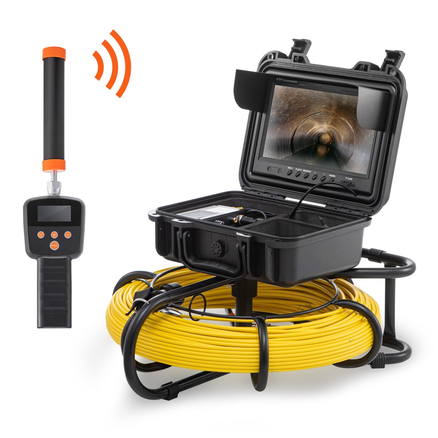 Sewer Camera Pipe Inspection Camera with 512 Hz Probe 9-inch 720p Display 300 Feet