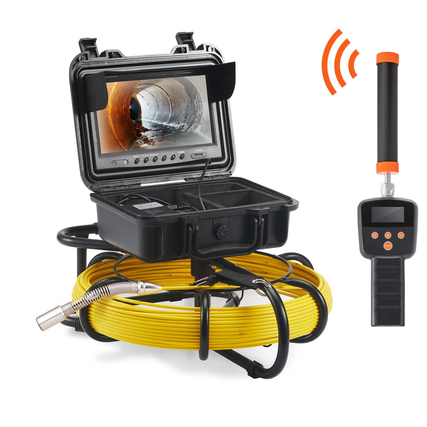 Sewer Camera Pipe Inspection Camera with 512 Hz Probe 9-inch 720p Display 165 Feet