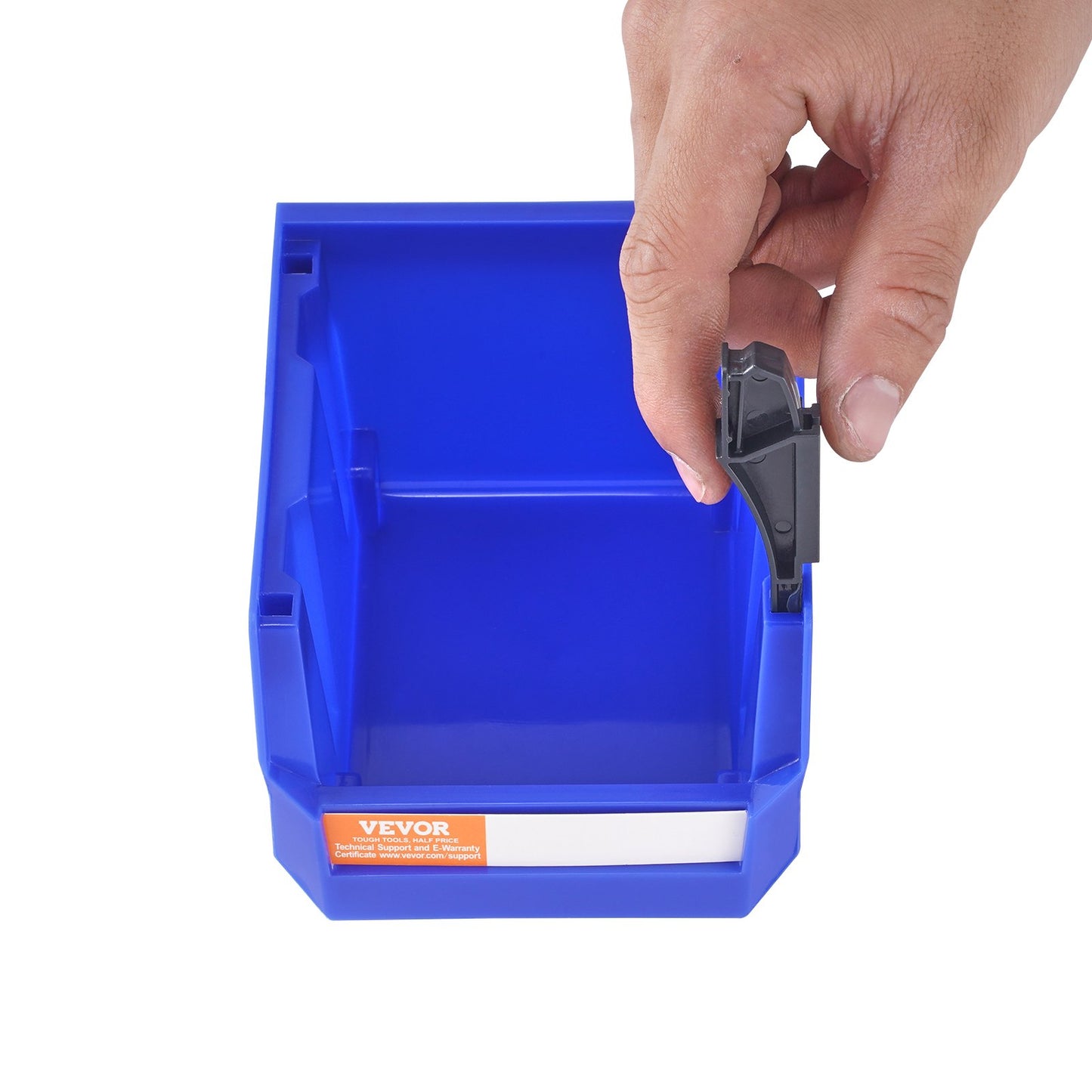 Kunststoff-Aufbewahrungsbehälter (5 x 4 x 3 Zoll), hängende, stapelbare Aufbewahrungsbehälter, blau/rot, 24er-Pack, robuste Stapelbehälter für die Organisation von Schränken, Küchen, Büros oder Vorratskammern