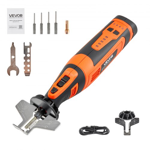 Cordless Chainsaw Sharpener, 5-Speed Adjustable Electric Saw Chain Sharpener 5000-30000 RPM, Rechargeable Handheld Chainsaw Sharpening Tool with 4 Sharpening Heads & Angle Guide Attachment