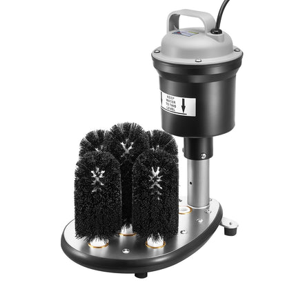 Electric Commercial Glass Washer, 5-Brush Bar Glass Cleaner, 1200 Cups/Hour Wine Glass Cleaning Machine, Bar Glass Washer for Champagne Glasses, Beer Cups, Mugs, Perfect for Bars and Cafes
