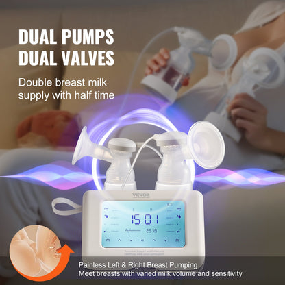 Electric breast pump single/double adjustable 4 positions &amp; 9/15 levels 300 mmHg