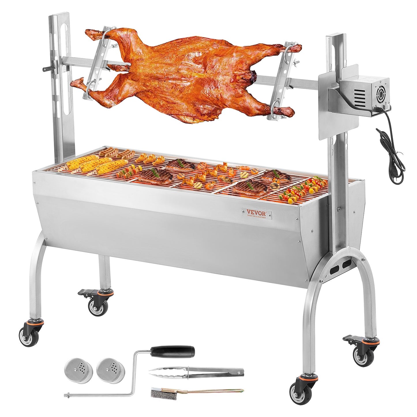 Bräter Spieß Rotisserie BBQ Grill Schwein Lamm Hähnchen Braten 52W 198LBS