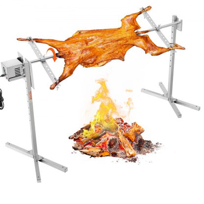 56" Electric BBQ Rotisserie Grill Kit Stainless Steel Grill 132lb Pork Lamb | EU