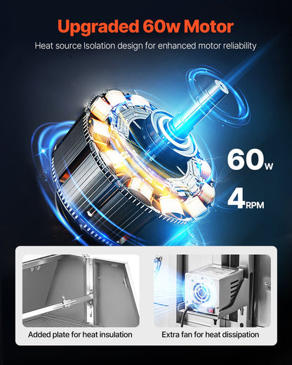 60W Rotisserie Grill with Hooded Cover, 56 Inch Pig Lamb Goat Rotisserie Grill Roaster, 286Lbs Capacity, Stainless Steel Charcoal Spit Roaster with Lockable Wheels, for Camping Outdoor Barbecue