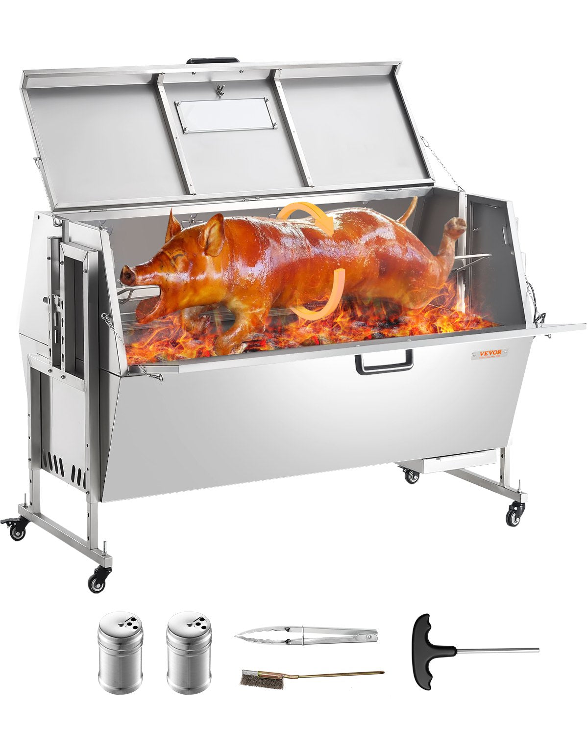 Roaster Spit Rotisserie BBQ Grill Gris Lamm Kyckling Roaster 60W 286 LBS