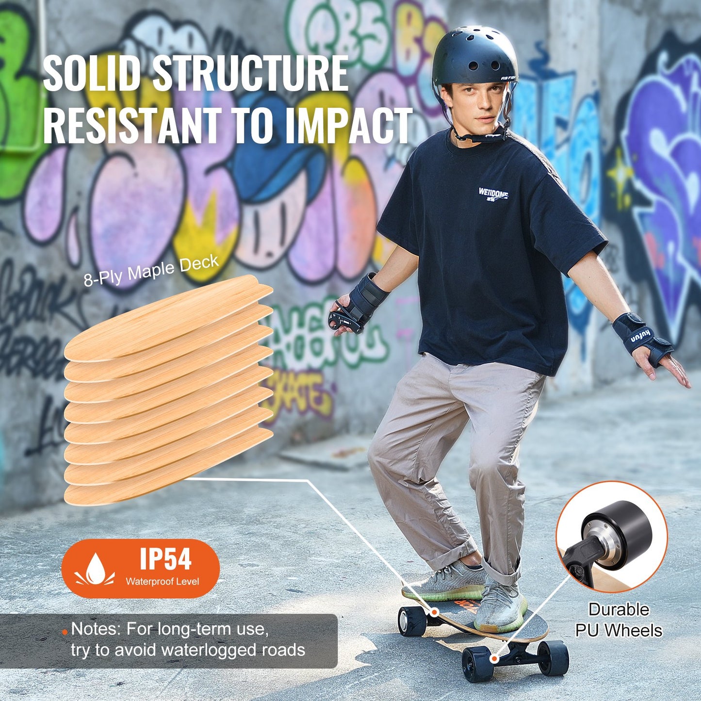Electric Skateboard with Remote, 13.7 Mph Top Speed & 7.5 Miles Max Range Skateboard Longboard, 3 Speeds Adjustment Skateboards, Easy Carry Handle Design, Suitable for Adults & Teens Beginners