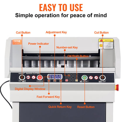 18" 450 mm pappersskärare Skärmaskin Office Electric Heavy Duty