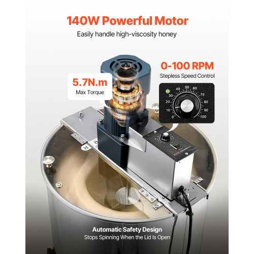 Electric Honey Extractor 3 Frames Honey Spinner Beekeeping Stainless Steel | EU