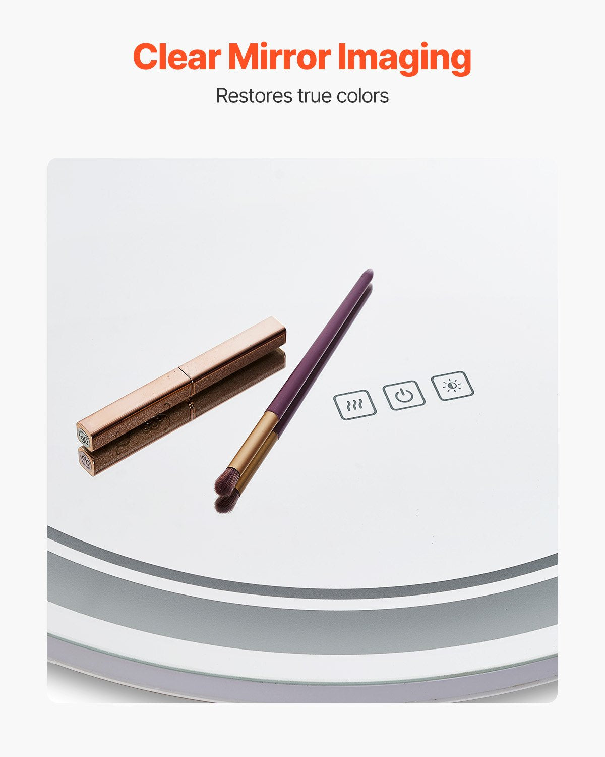 LED-Badezimmerspiegel, 3 Farben, beschlagfrei, rund, zur Wandmontage, 60 cm