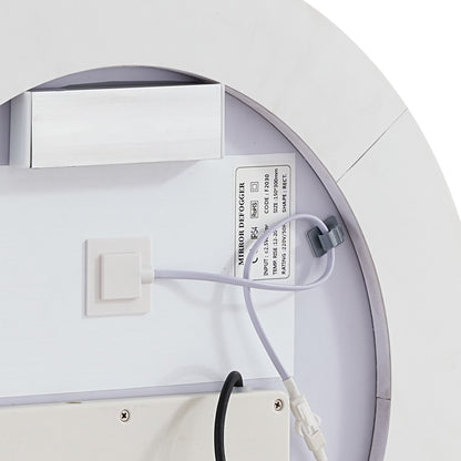 LED-Badezimmerspiegel, 3 Farben, beschlagfrei, rund, zur Wandmontage, 60 cm