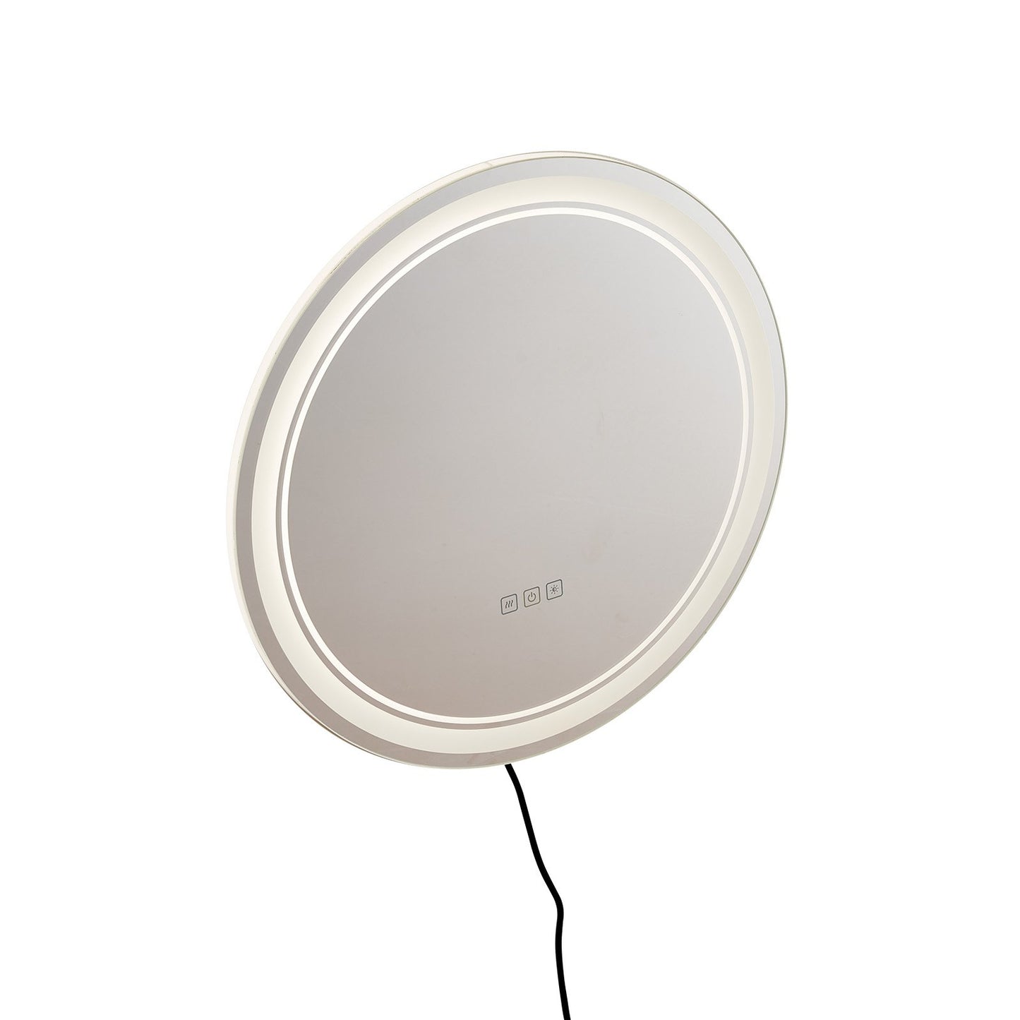 LED-Badezimmerspiegel, 3 Farben, beschlagfrei, rund, zur Wandmontage, 60 cm