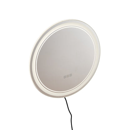 LED-Badezimmerspiegel, 3 Farben, beschlagfrei, rund, zur Wandmontage, 60 cm