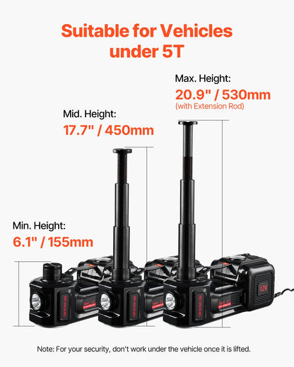 Elektrischer Wagenheber 5 Tonnen / 11000 lbs Wagenhebersatz mit elektrischem Schlagschrauber