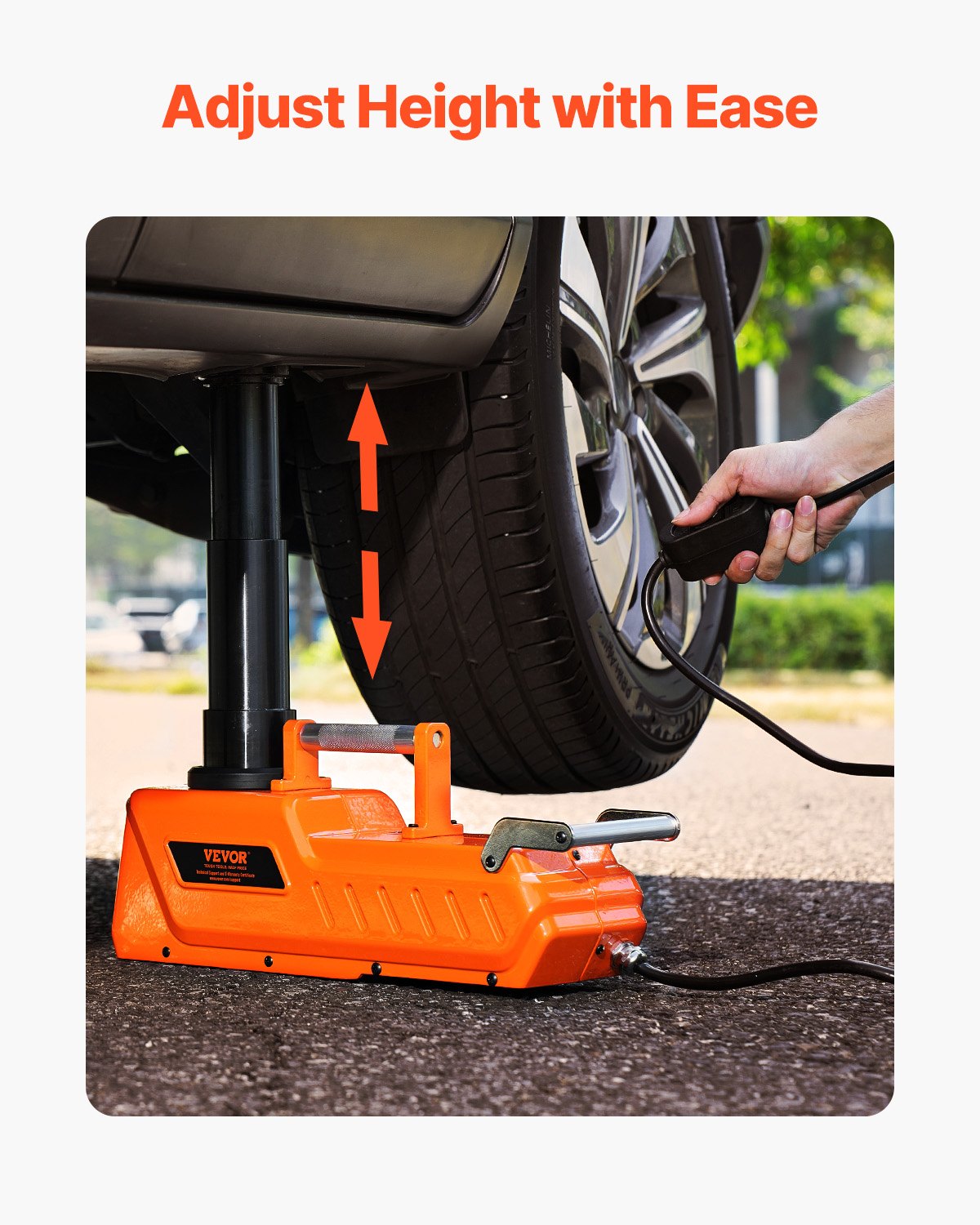 Elektrischer Wagenheber, 15 Tonnen/33.000 lbs, tragbares Wagenheber-Set mit LED-Licht