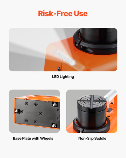 Elektrischer Wagenheber, 15 Tonnen/33.000 lbs, tragbares Wagenheber-Set mit LED-Licht