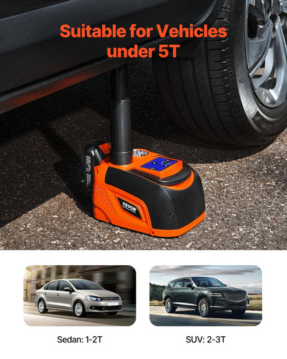 Electric Car Jack, 5 Tons /11000 lbs, Adjustable Electric Scissor Jack with High Load Capacity, Tire Change Replacement with LED Light & Remote Control, Portable Jack kit for Sedan, SUV, Truck