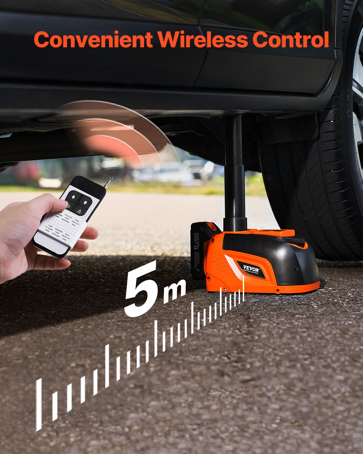 Electric Car Jack, 5 Tons /11000 lbs, Adjustable Electric Scissor Jack with High Load Capacity, Tire Change Replacement with LED Light & Remote Control, Portable Jack kit for Sedan, SUV, Truck