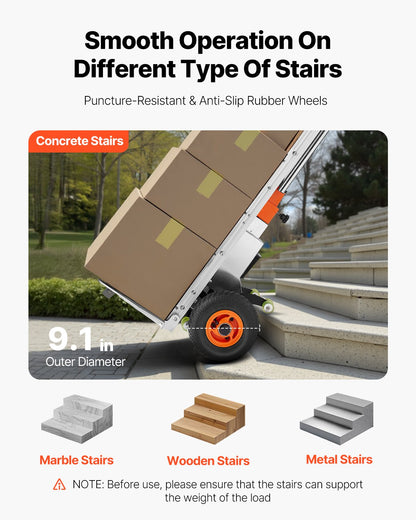 Electric Stair Climbing Dolly, 440lbs Electric Stair Climbing Hand Trucks with 157.5in Rope & Extendable Handle, Heavy Duty Stair Climber for Warehouse Logistics, Moving Furniture(Silver)