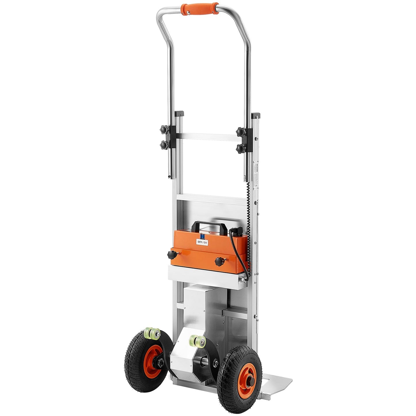 Electric Stair Climbing Dolly, 440lbs Electric Stair Climbing Hand Trucks with 157.5in Rope & Extendable Handle, Heavy Duty Stair Climber for Warehouse Logistics, Moving Furniture(Silver)