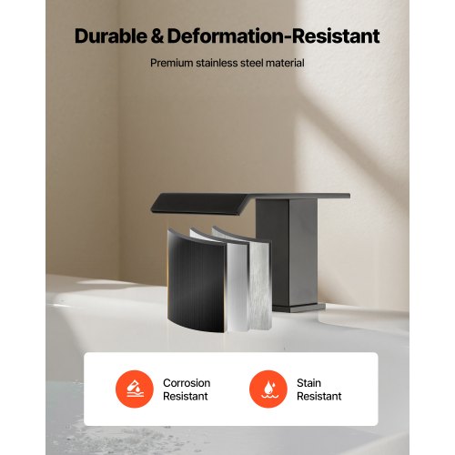romersk badkarsblandare, 3-håls vattenfallsblandare, badkarsblandare set med 2 handtag, romerska badkarsblandare däckmonterade för husdjurstvätt, babyvård, vuxenbad, mattsvart, rostfritt stål |  EU