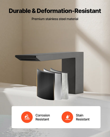 Roman Tub Faucet, Bath Tubs Faucets Set with 2 Handles, Roman Tub Faucets Deck Mount for Pet Washing, Baby Care, Adult Bathing, Matte Black, Stainless Steel, 3 Hole Waterfall Bathtub Faucet