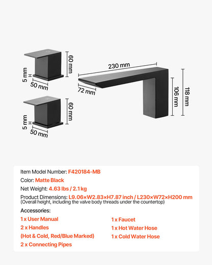 Roman Tub Faucet, Bath Tubs Faucets Set with 2 Handles, Roman Tub Faucets Deck Mount for Pet Washing, Baby Care, Adult Bathing, Matte Black, Stainless Steel, 3 Hole Waterfall Bathtub Faucet