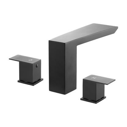 Roman Tub Faucet, Bath Tubs Faucets Set with 2 Handles, Roman Tub Faucets Deck Mount for Pet Washing, Baby Care, Adult Bathing, Matte Black, Stainless Steel, 3 Hole Waterfall Bathtub Faucet