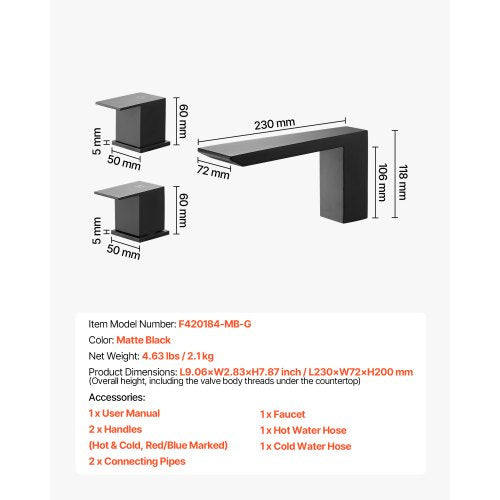 romersk badkarsblandare, badkarsblandareset med 2 handtag, romersk badkarsblandare med vattenfall för husdjurstvätt, babyvård, vuxenbad, mattsvart, rostfritt stål, 3-håls vattenfallsblandare |  EU
