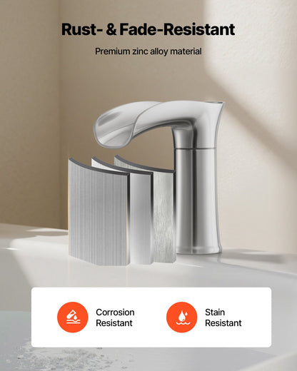 Roman Tub Faucet, 3 Hole Waterfall Bathtub Faucet, Zinc Alloy Bath Tubs Faucets Set with 2 Handles, Deck Mount Bath Tub Faucets Set for Pet Washing, Adult Bathing, Silver, Hot & Cold Control