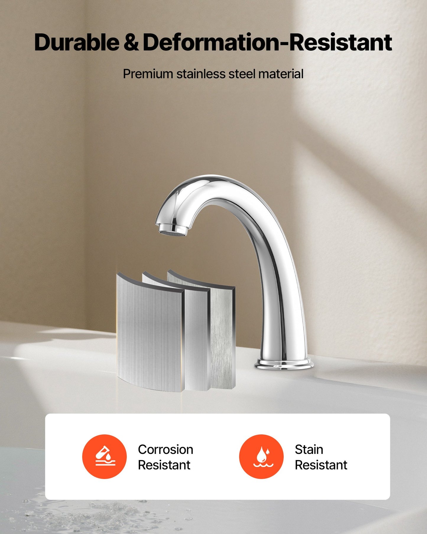 Roman Tub Faucet, 3 Hole Waterfall Bathtub Faucet, Gooseneck Bath Tubs Faucets Set with 2 Handles, Deck Mount Bath Tub Faucets Set for Pet Washing, Adult Bathing, Silver, High Arc Spout