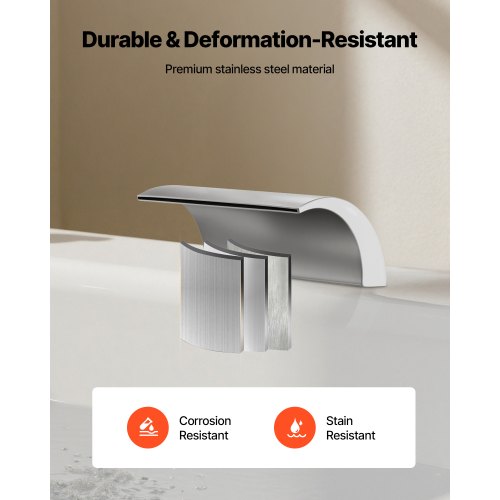 romersk badkarsblandare, badkarsblandare med 3 hål och vattenfall, romerskt badkarsblandareset med 2 handtag, badkarsblandare för däckmontering för husdjurstvätt, babyvård, vuxenbad, silver, dubbelt vattenflöde |  EU