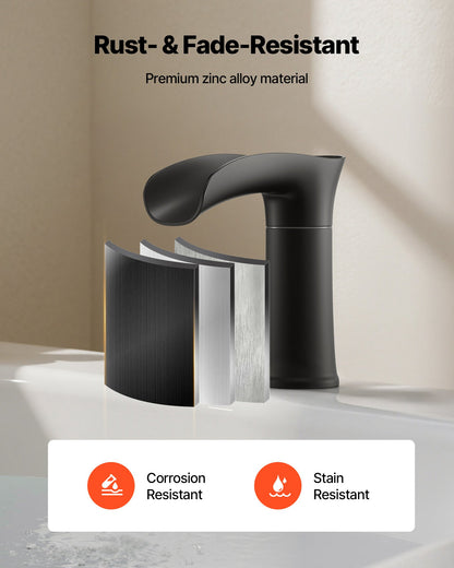 Roman Tub Faucet, 3 Hole Waterfall Bathtub Faucet, Zinc Alloy Bath Tubs Faucets Set with 2 Handles, Deck Mount Bath Tub Faucets Set for Pet Washing, Baby Care, Adult Bathing, Matte Black