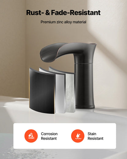 Roman Tub Faucet, 3 Hole Waterfall Bathtub Faucet, Zinc Alloy Bath Tubs Faucets Set with 2 Handles, Deck Mount Bath Tub Faucets Set for Pet Washing, Baby Care, Adult Bathing, Oil-Rubbed Bronze