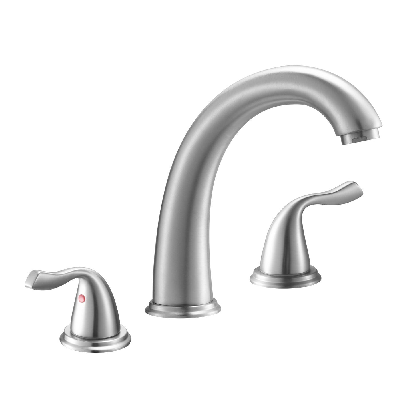 Roman Tub Faucet, 3 Hole Waterfall Bathtub Faucet, Gooseneck Bath Tubs Faucets Set with 2 Handles, Roman Tub Faucets Deck Mount for Adult Bathing, Brushed Stainless Steel, High Arc Spout