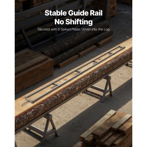 Skenstyrningssystem, 4,57 m 6 tvärstänger motorsågssatser, sågfrässystem i aluminium som fungerar med motorsåg, 4 kilar, justerbart skenstyrningssystem för byggare och träarbetare |  EU