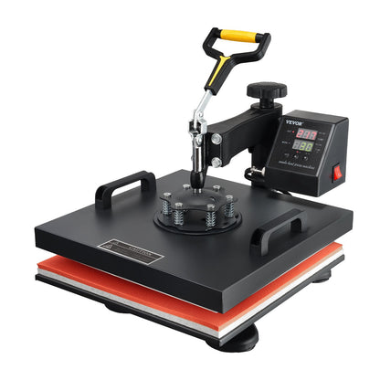 Wärmepresse, 15 x 15 Zoll/38 x 38 cm, 2-in-1-Clamshell-Sublimationstransferdrucker mit Teflonbeschichtung, digitale, präzise Wärmeregelung, Powerpress für T-Shirts, Hüte und Kappen