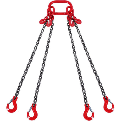 1/4" x 5" Kettenschlinge 4-Strang G80 Hebekette mit Greifhaken 6600 lbs