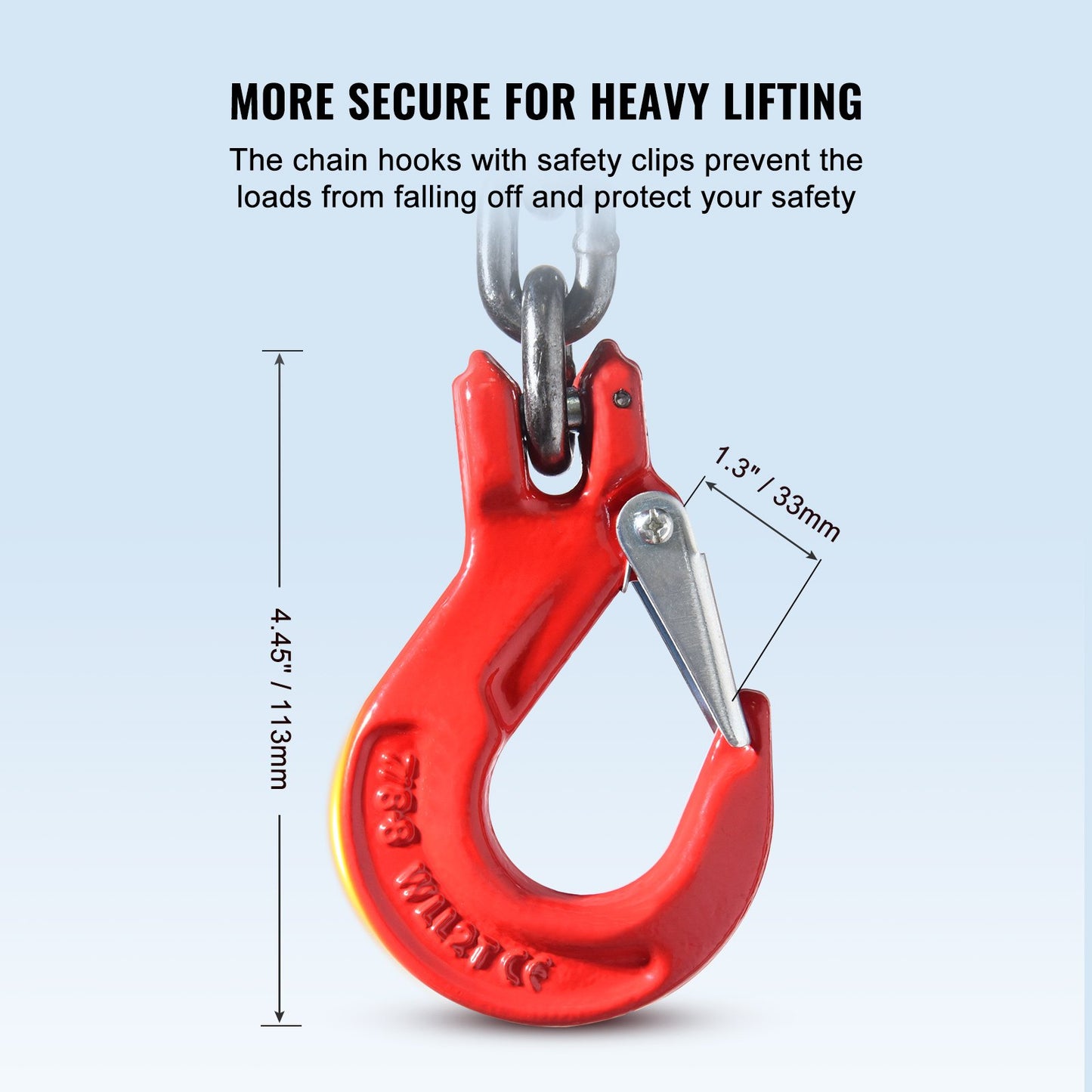 Chain Sling, 5/16 inch x 6 ft Lifting Chains with Hooks, G80 Engine Chain Hoist Lifts, 6600 lbs/3 Ton Lifting Sling Chains for Engine Hoist, Engine Lift Chain with 2 Leg Grab Hooks and Adjusters