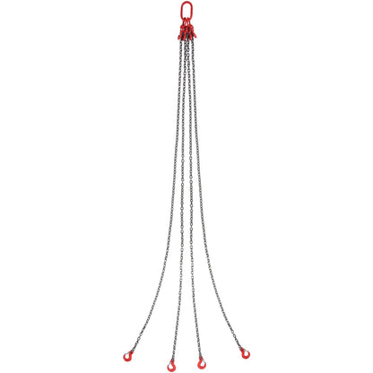 5/16" x 10" kedjesling 4 ben G80 lyftkedja med gripkrokar 11000 lbs