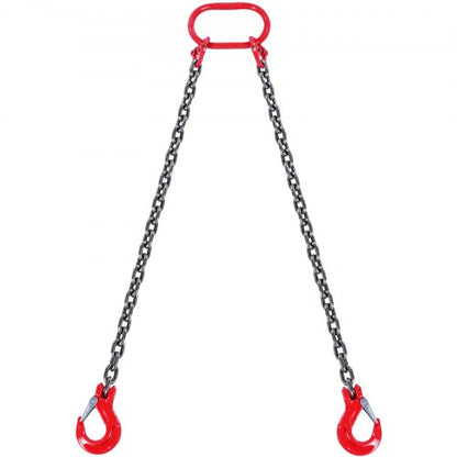 Chain Sling, 5/16 inch x 5 ft Lifting Chains with Hooks, G80 Engine Chain Hoist Lifts, 6600 lbs/3 Ton Capacity Lifting Sling Chains for Engine Hoist, Engine Lift Chain with 2 Leg Grab Hooks