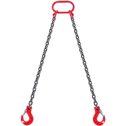 5/16" x 5" Chain Sling 2 Leg G80 Lifting Chain with Grab Hooks 6600 lbs