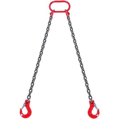 5/16" x 5" Chain Sling 2 Leg G80 Lifting Chain with Grab Hooks 6600 lbs