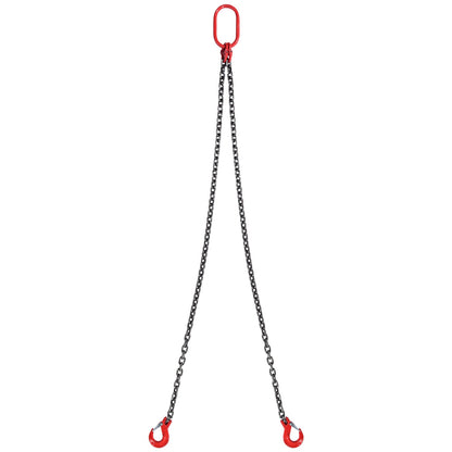 5/16" x 5" Chain Sling 2 Leg G80 Lifting Chain with Grab Hooks 6600 lbs