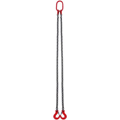 5/16" x 5" Chain Sling 2 Leg G80 Lifting Chain with Grab Hooks 6600 lbs