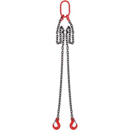 5/16" x 5" Chain Sling 2 Leg G80 Lifting Chain with Grab Hooks 6600 lbs