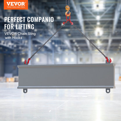 3/8" x 6" Kettenschlinge 2-Strang G80 Hebekette mit Greifhaken 11000 lbs