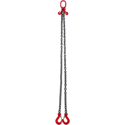 3/8" x 6" Kettenschlinge 2-Strang G80 Hebekette mit Greifhaken 11000 lbs