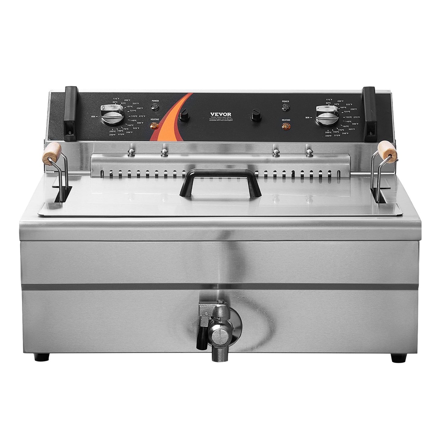 Kommerzielle elektrische Fritteuse, Fritteuse, Arbeitsplatte, 3000 W, 30,6 Qt/29 l